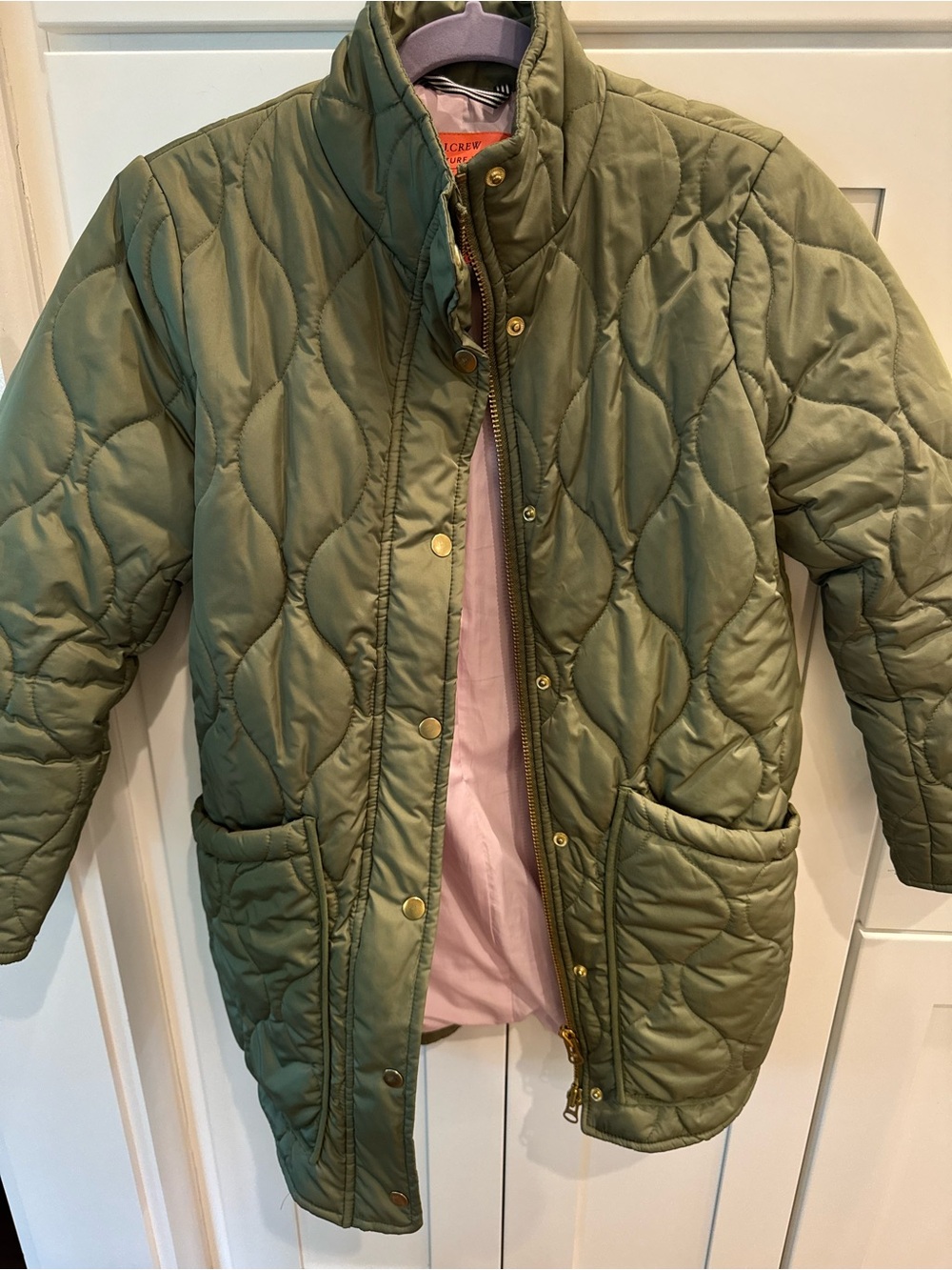 J. Crew WomensOlive Green Quilted Puffer Jacket
